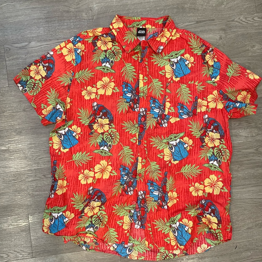 Star Wars Men Hawaiian Tropical Shirt Baby Yoda XXL